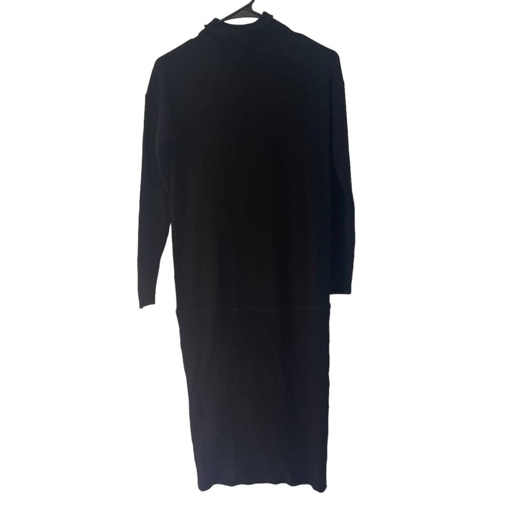 Ann Taylor Women's Size XS Black Viscose Wool Blend Turtleneck Sweater Dress